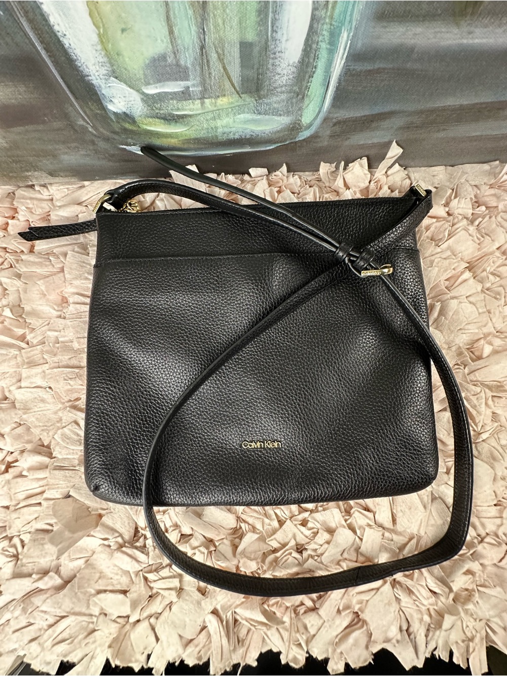 Calvin Klein Black Pebbled Crossbody Bag 🖤
